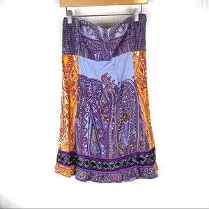 Free people strapless boho beaded summer dress size large